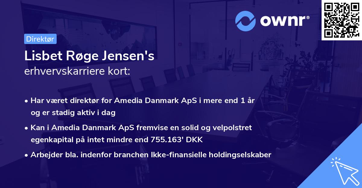 Lisbet Røge Jensen's erhvervskarriere kort