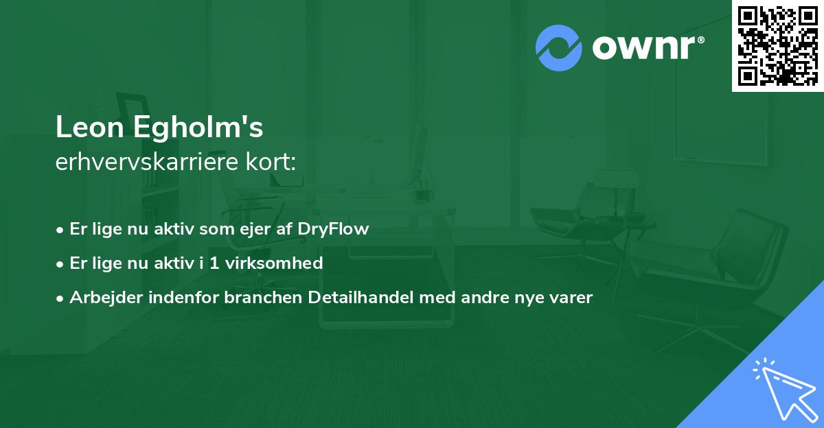 Leon Egholm's erhvervskarriere kort