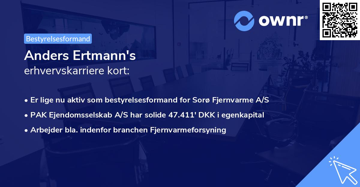 Anders Ertmann's erhvervskarriere kort