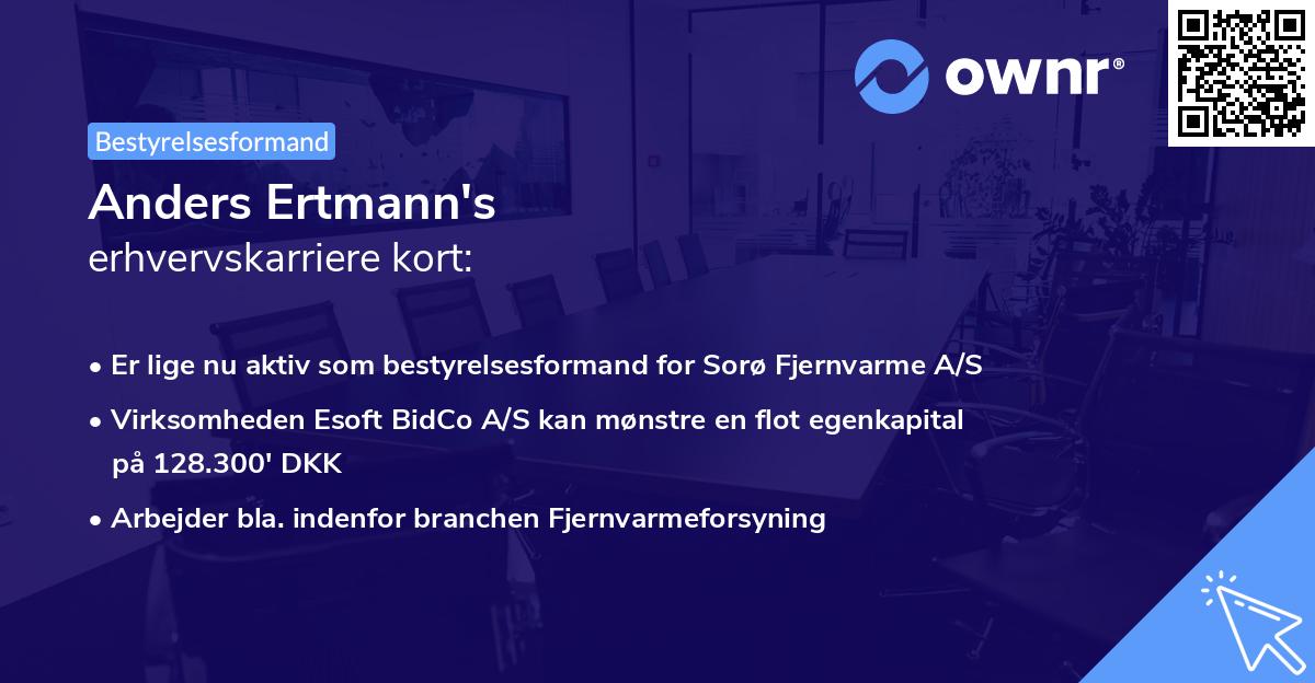 Anders Ertmann's erhvervskarriere kort