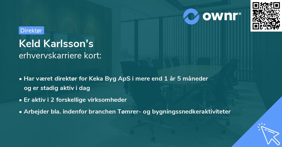 Keld Karlsson's erhvervskarriere kort