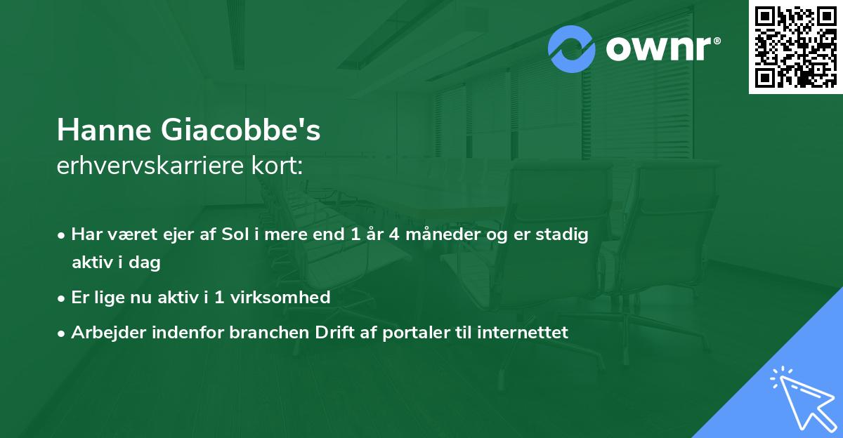 Hanne Giacobbe's erhvervskarriere kort