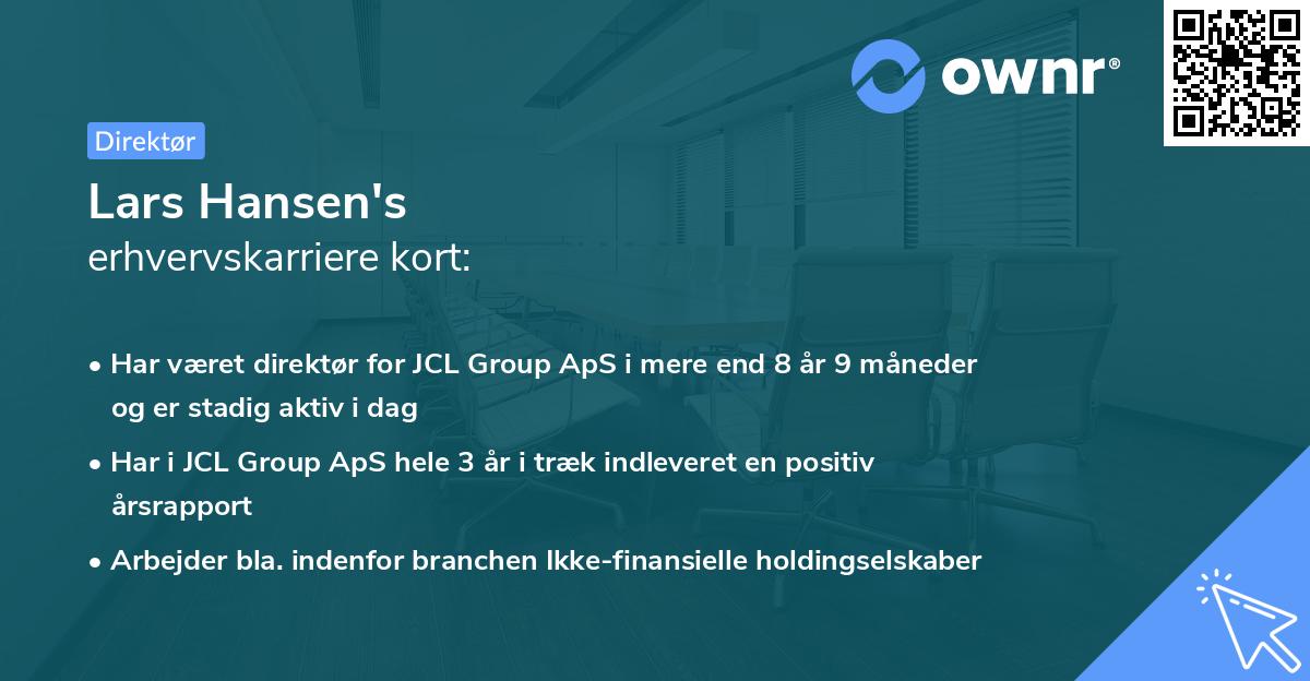 Lars Hansen's erhvervskarriere kort