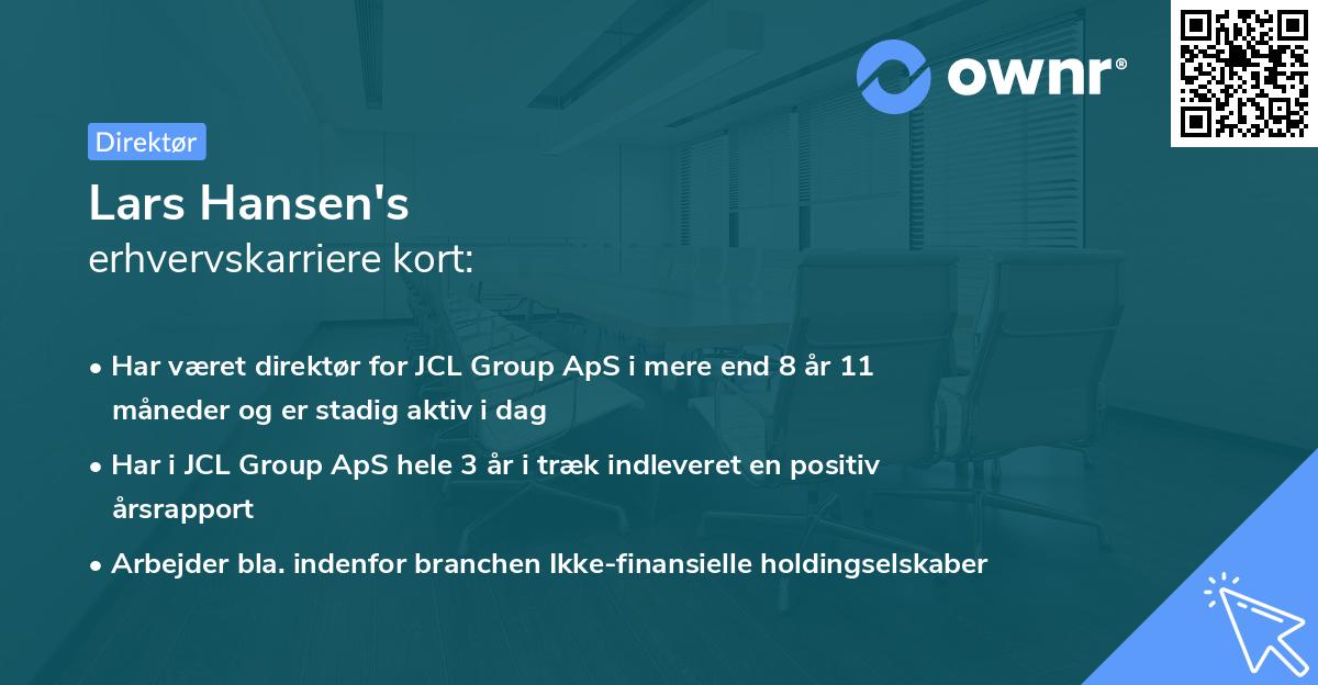 Lars Hansen's erhvervskarriere kort