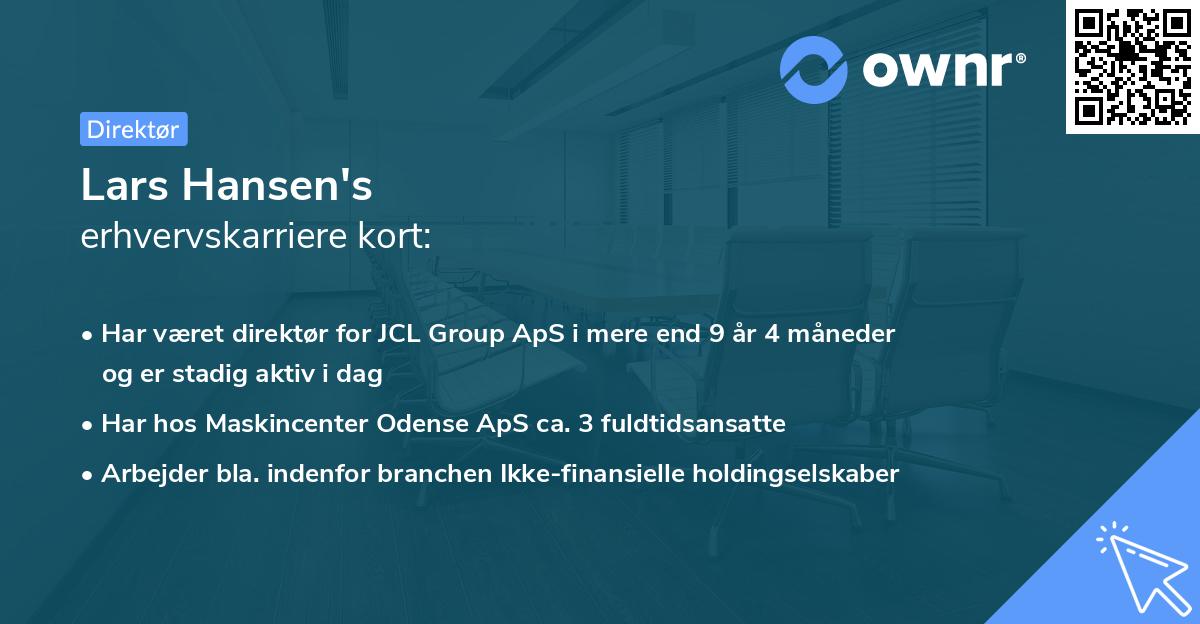 Lars Hansen's erhvervskarriere kort
