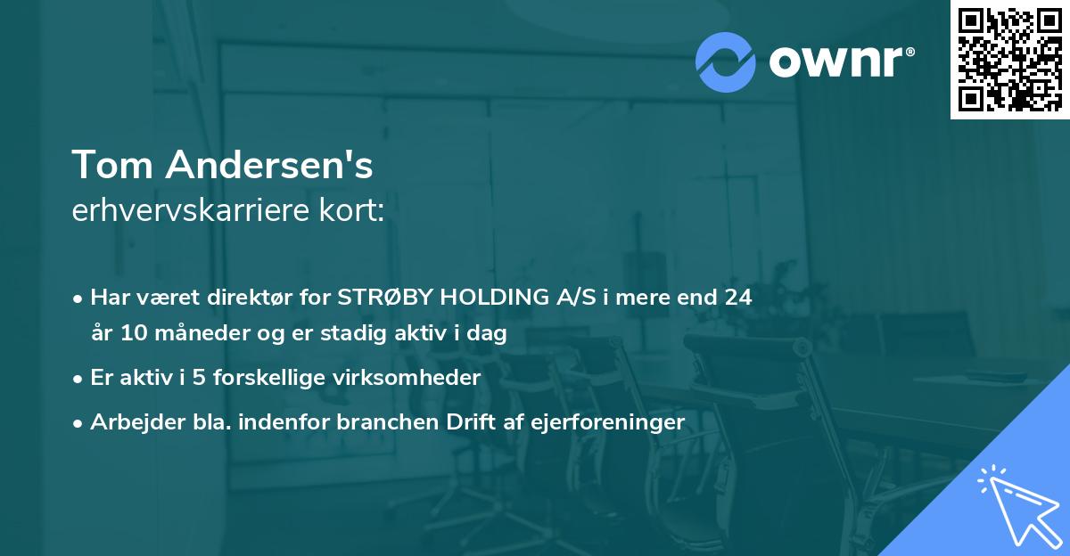 Tom Andersen's erhvervskarriere kort