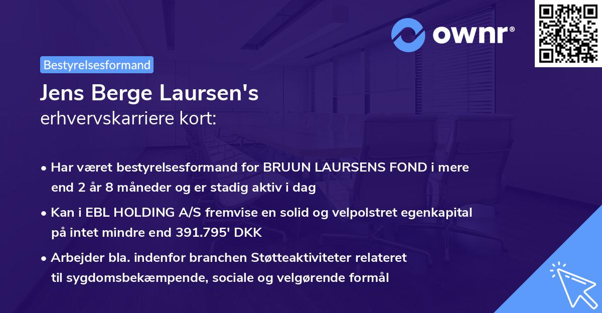 Jens Berge Laursen's erhvervskarriere kort