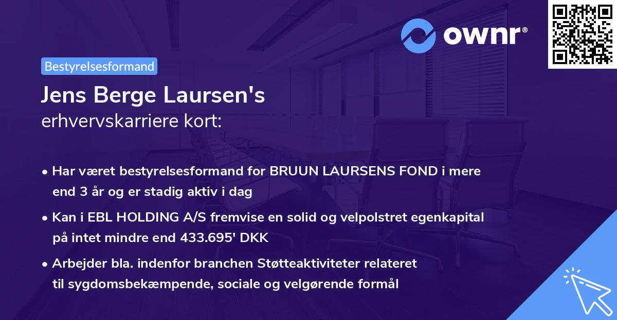 Jens Berge Laursen's erhvervskarriere kort