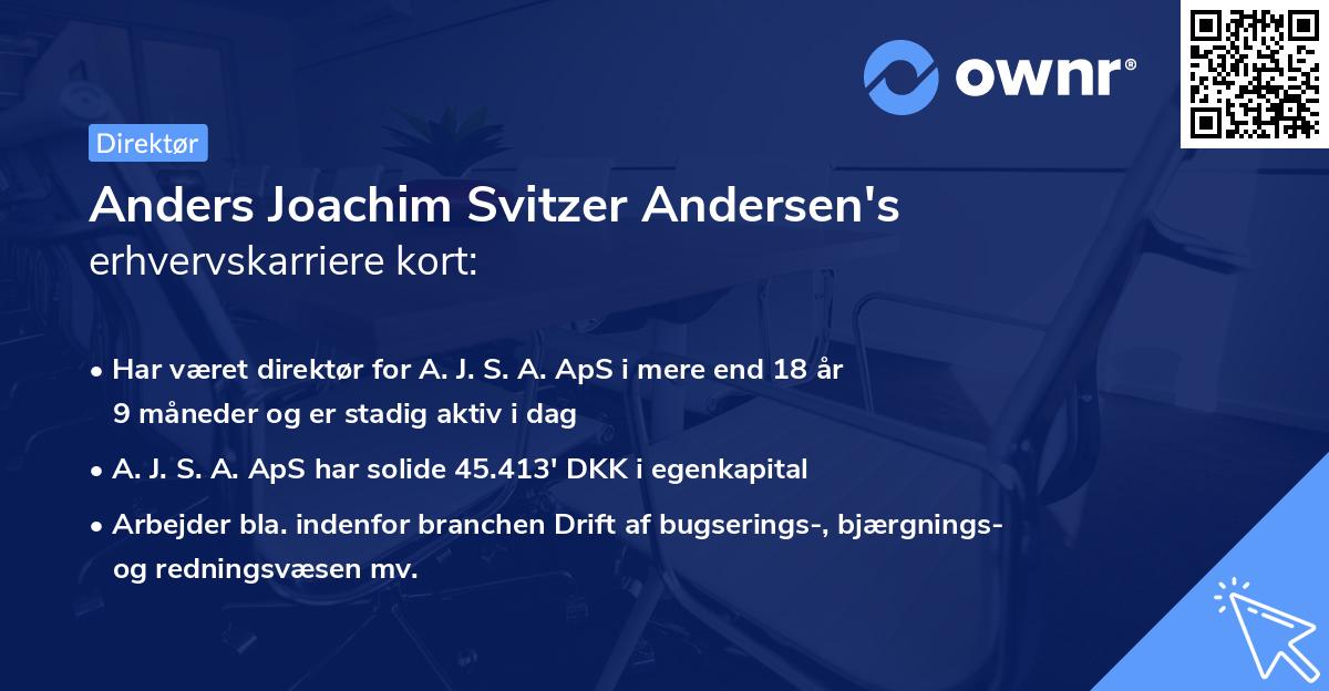 Anders Joachim Svitzer Andersen's erhvervskarriere kort
