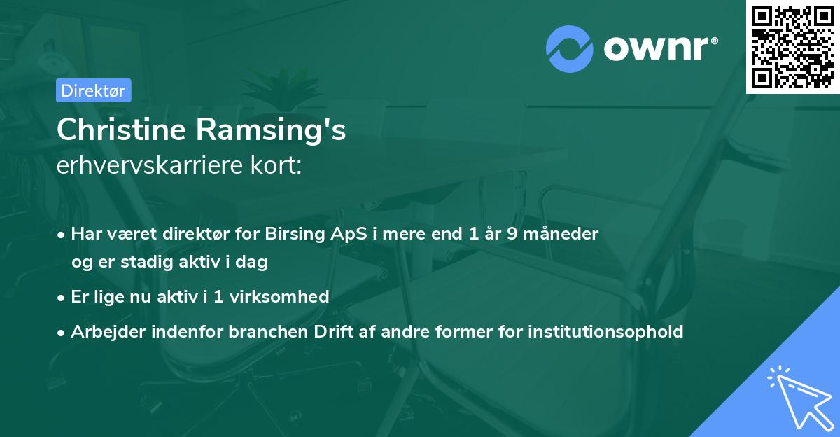 Christine Ramsing's erhvervskarriere kort