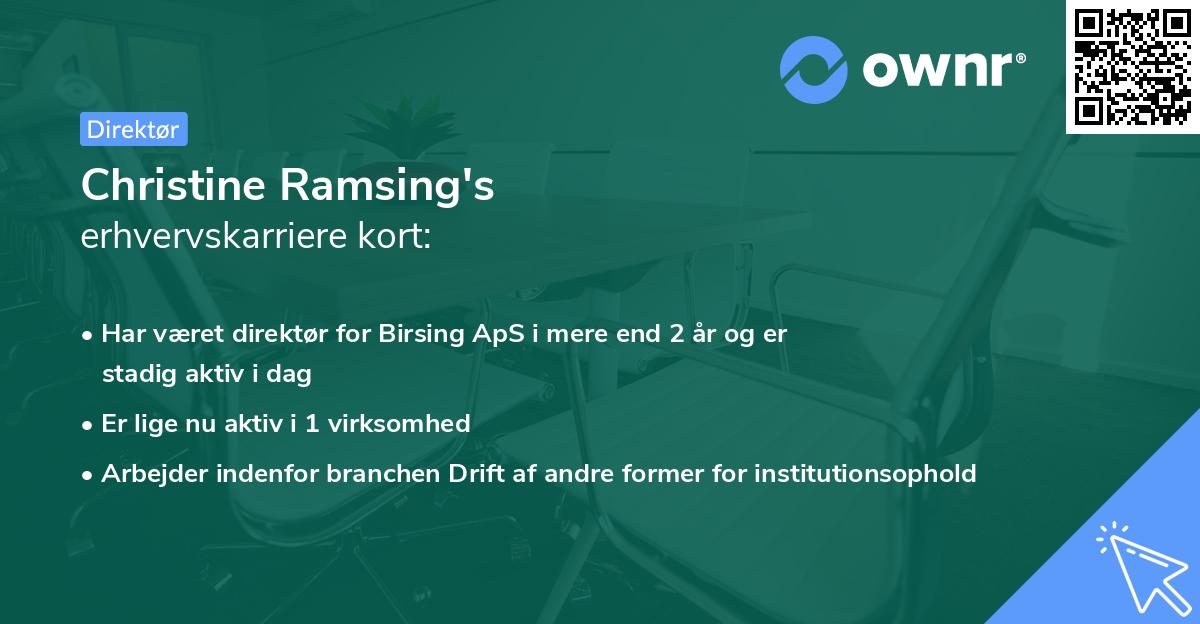 Christine Ramsing's erhvervskarriere kort