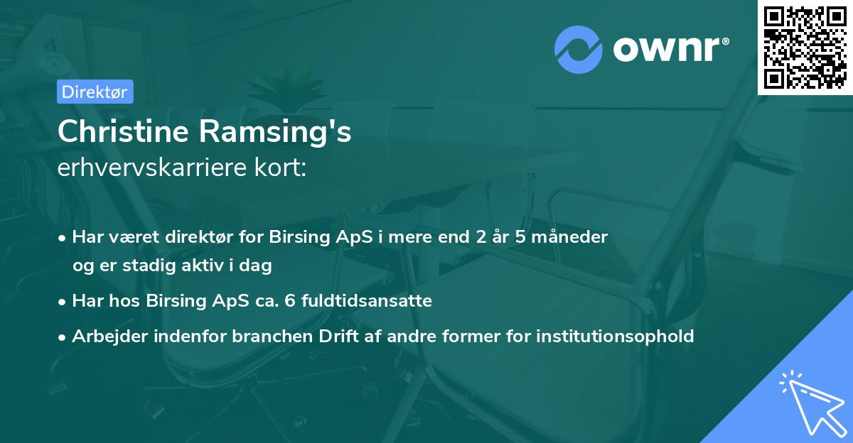 Christine Ramsing's erhvervskarriere kort