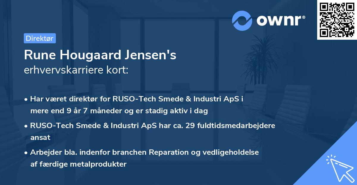 Rune Hougaard Jensen's erhvervskarriere kort