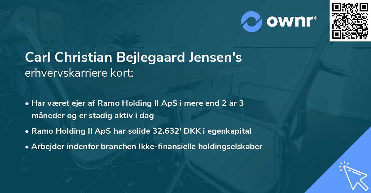 Carl Christian Bejlegaard Jensen's erhvervskarriere kort