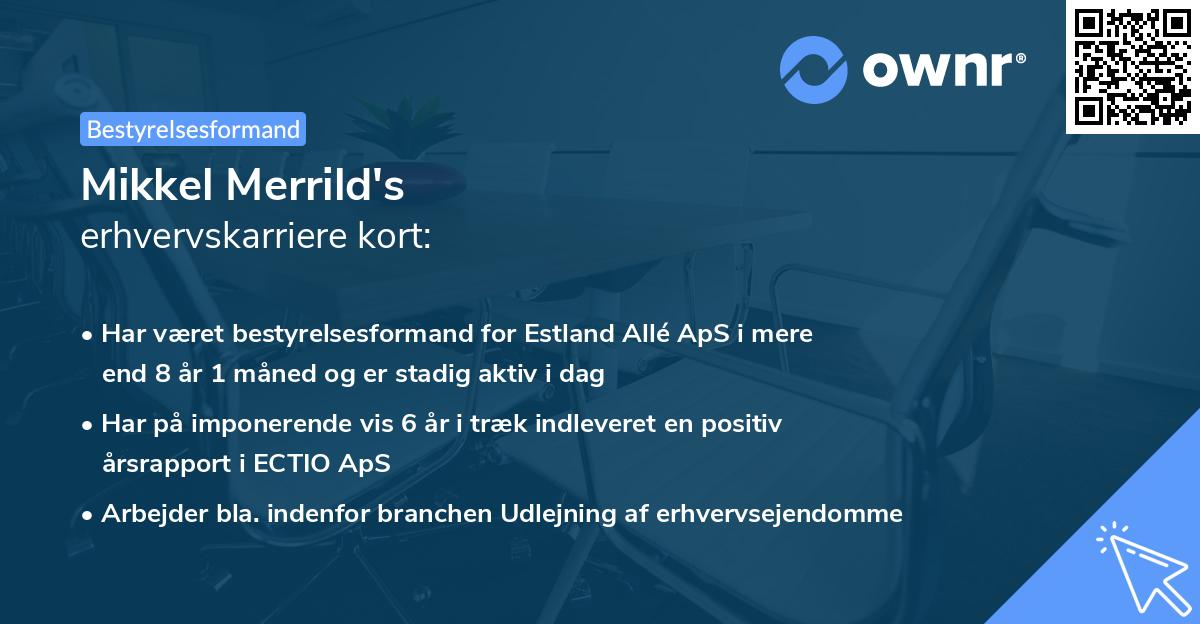 Mikkel Merrild's erhvervskarriere kort