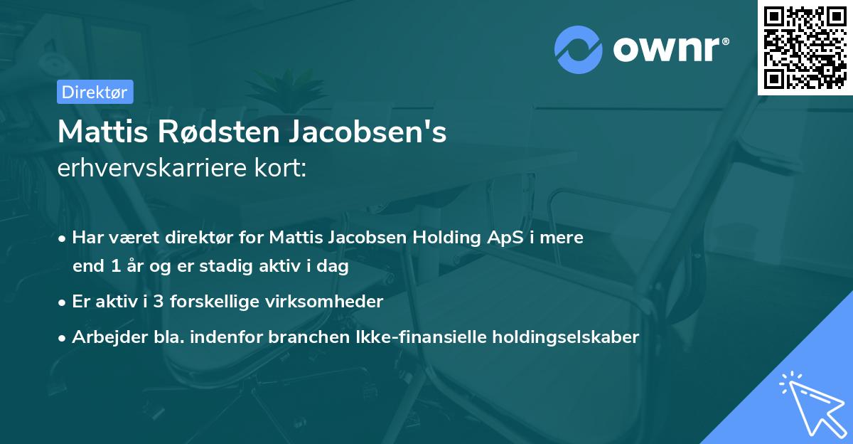 Mattis Rødsten Jacobsen's erhvervskarriere kort