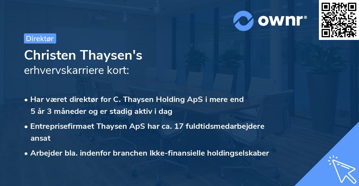 Christen Thaysen's erhvervskarriere kort