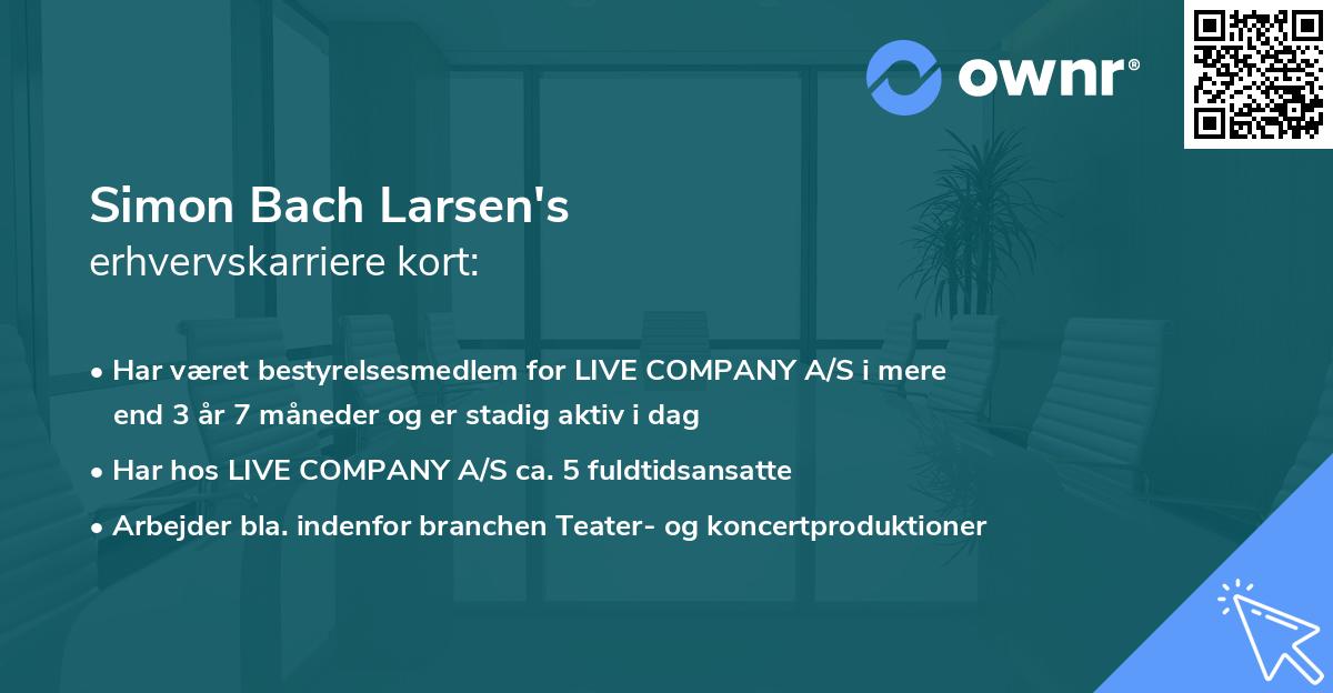 Simon Bach Larsen's erhvervskarriere kort