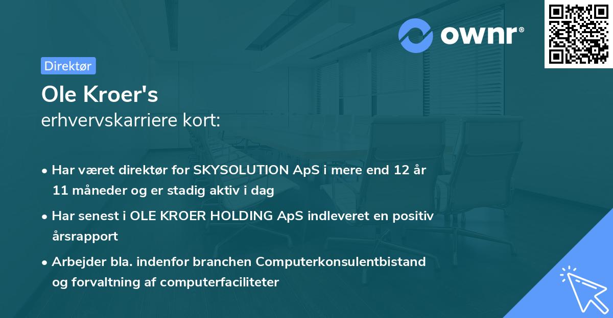 Ole Kroer's erhvervskarriere kort