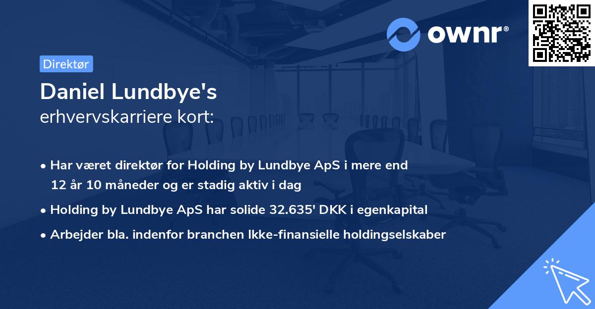 Daniel Lundbye's erhvervskarriere kort