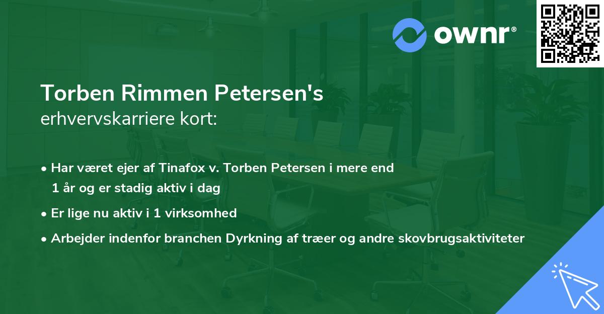 Torben Rimmen Petersen's erhvervskarriere kort