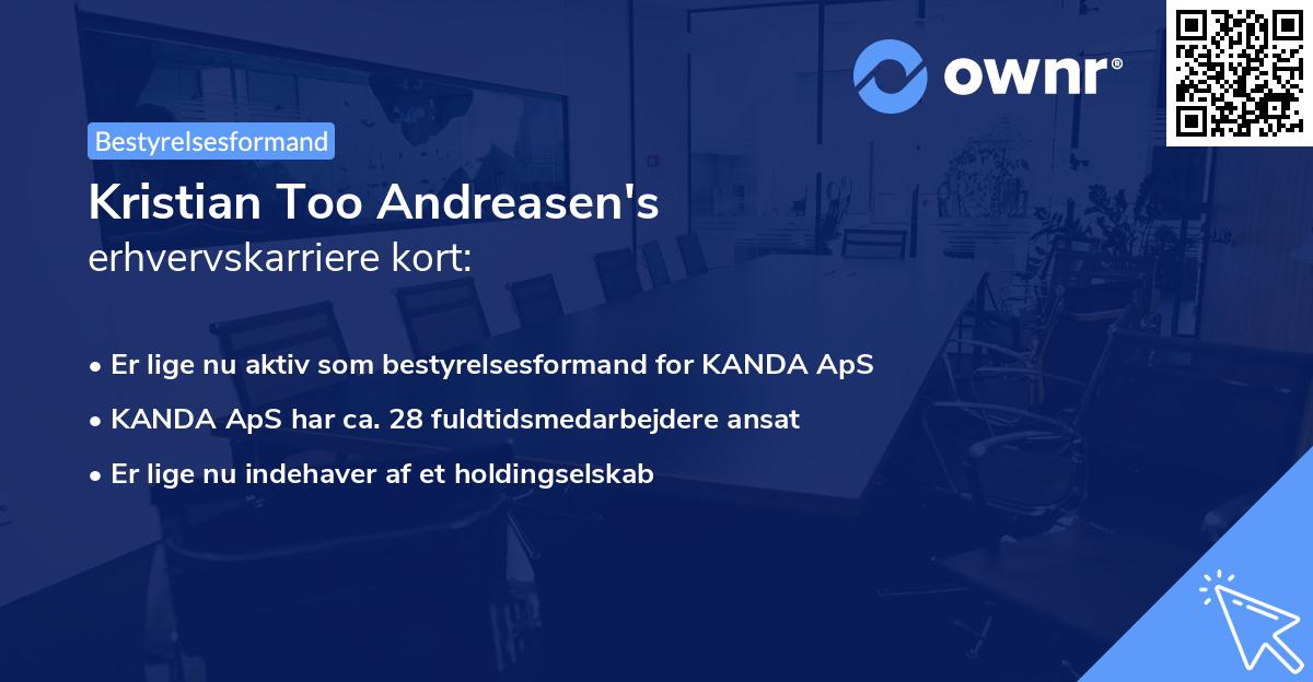 Kristian Too Andreasen's erhvervskarriere kort