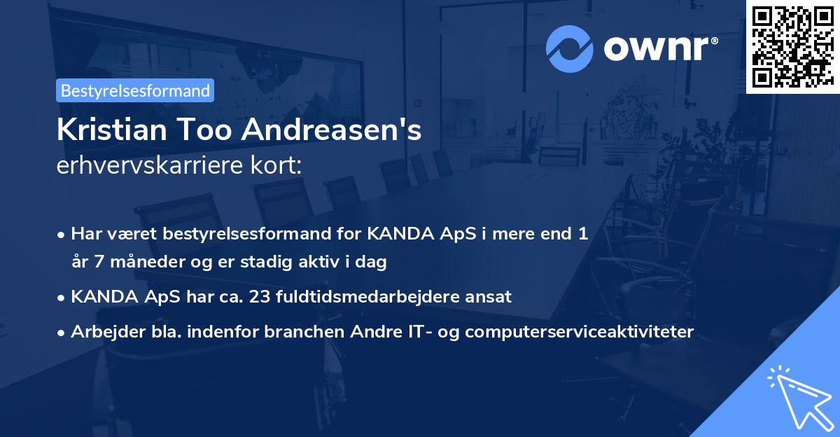 Kristian Too Andreasen's erhvervskarriere kort