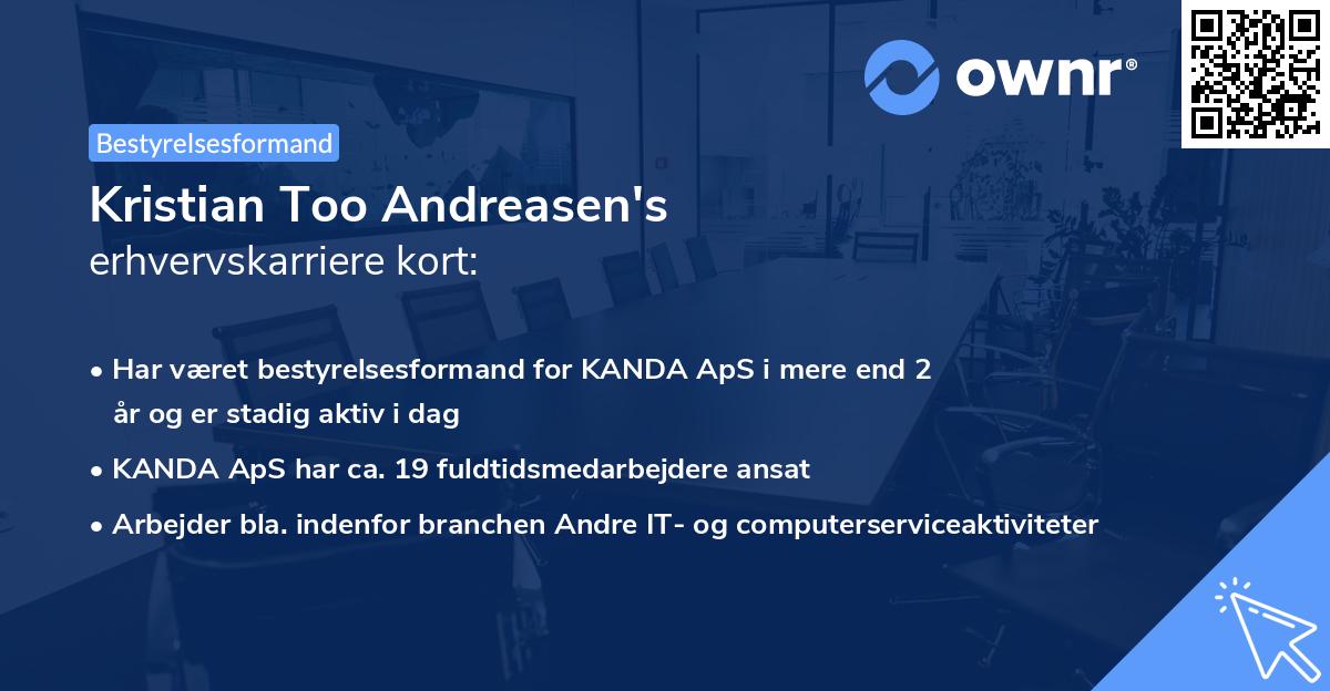 Kristian Too Andreasen's erhvervskarriere kort