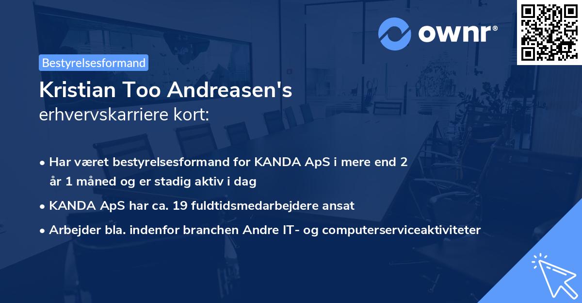 Kristian Too Andreasen's erhvervskarriere kort
