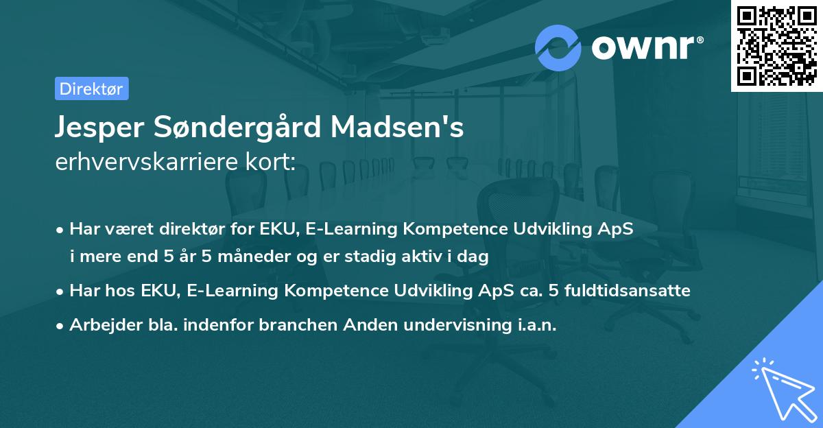 Jesper Søndergård Madsen's erhvervskarriere kort
