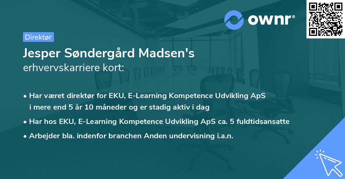 Jesper Søndergård Madsen's erhvervskarriere kort