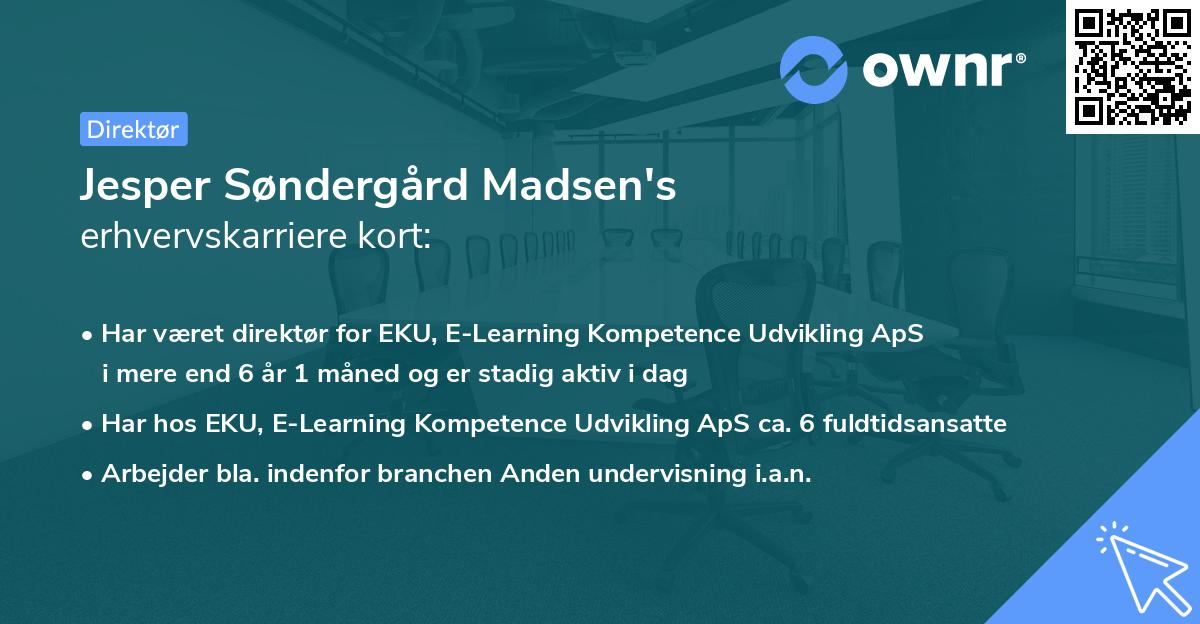 Jesper Søndergård Madsen's erhvervskarriere kort