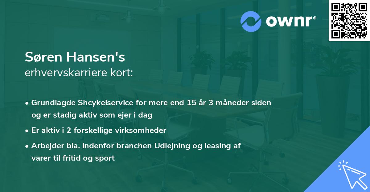 Søren Hansen's erhvervskarriere kort