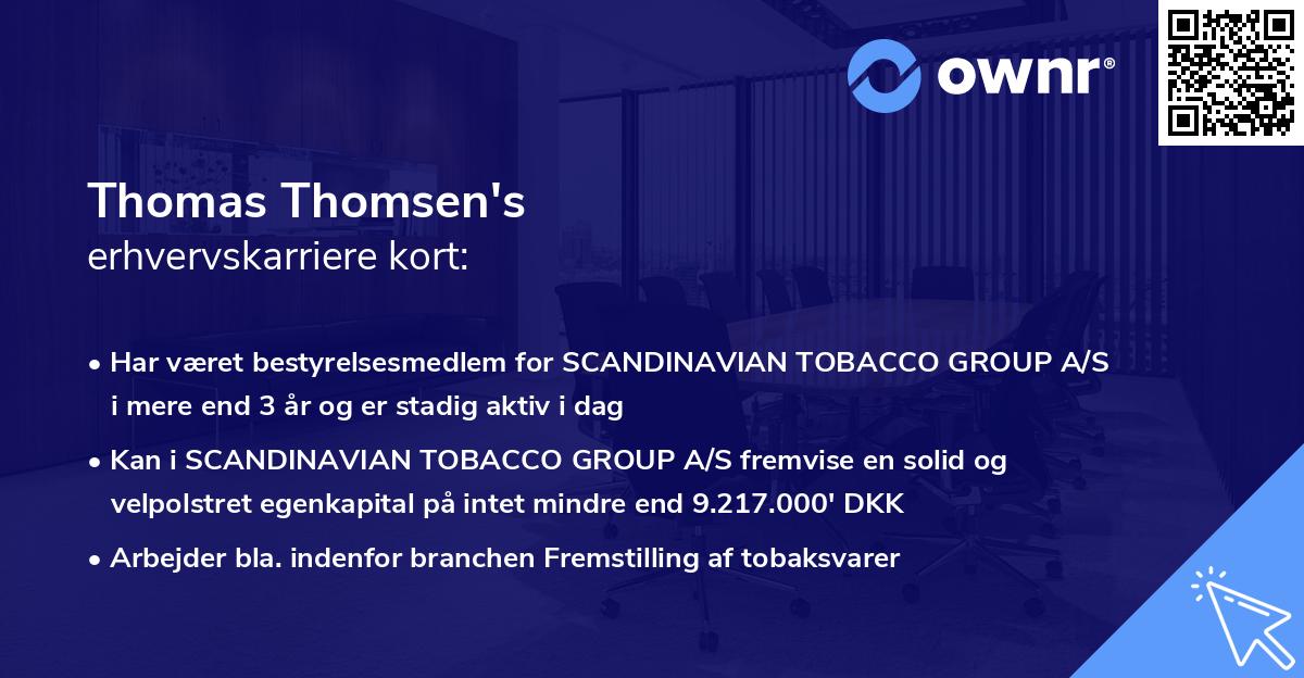 Thomas Thomsen's erhvervskarriere kort