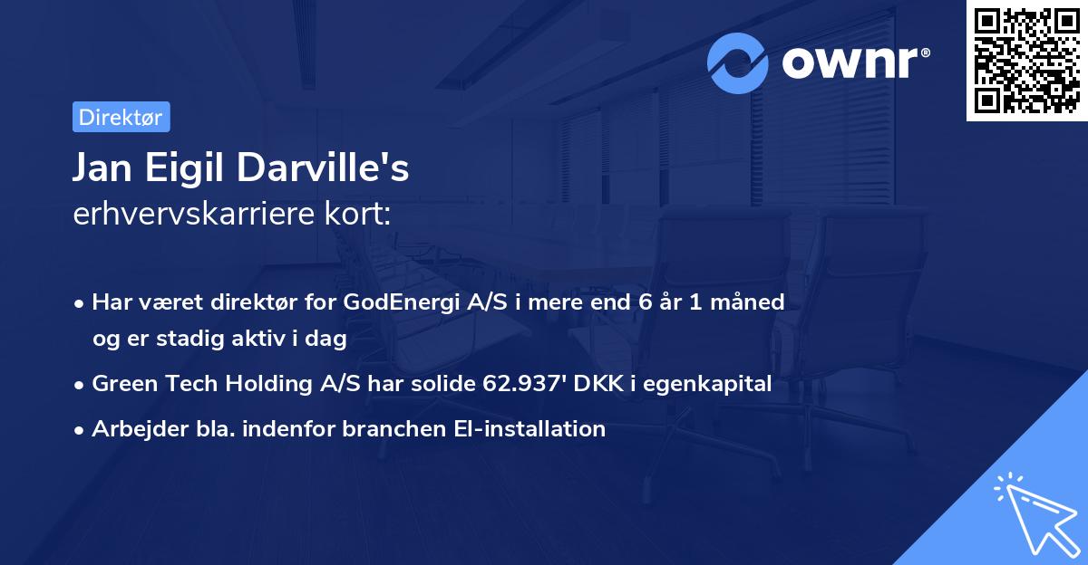 Jan Eigil Darville's erhvervskarriere kort
