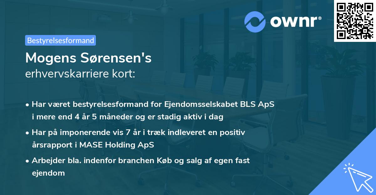 Mogens Sørensen's erhvervskarriere kort