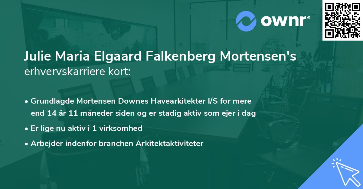 Julie Maria Elgaard Falkenberg Mortensen's erhvervskarriere kort