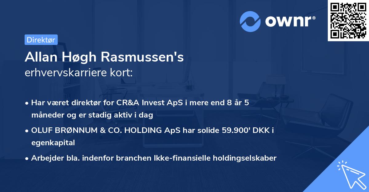 Allan Høgh Rasmussen's erhvervskarriere kort