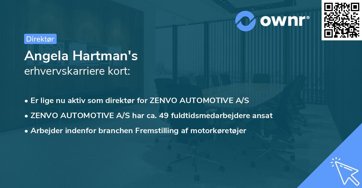 Angela Hartman's erhvervskarriere kort