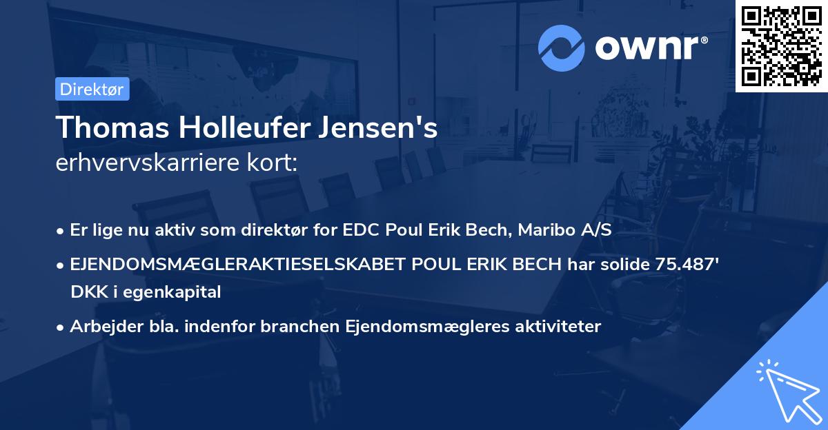 Thomas Holleufer Jensen's erhvervskarriere kort