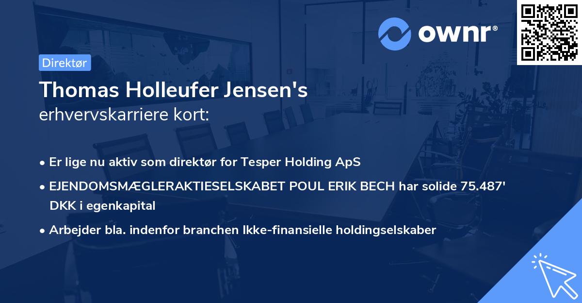 Thomas Holleufer Jensen's erhvervskarriere kort