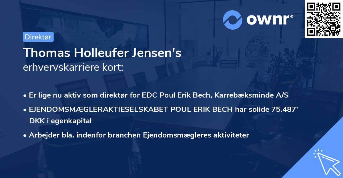 Thomas Holleufer Jensen's erhvervskarriere kort
