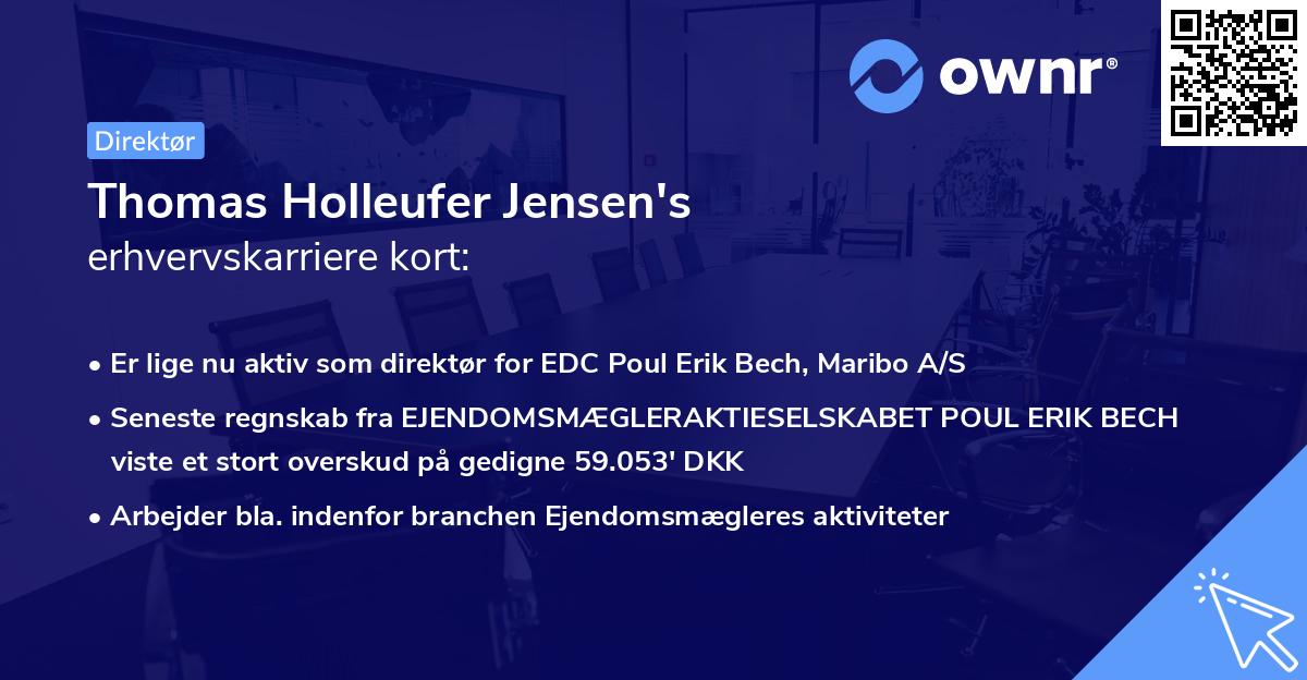 Thomas Holleufer Jensen's erhvervskarriere kort