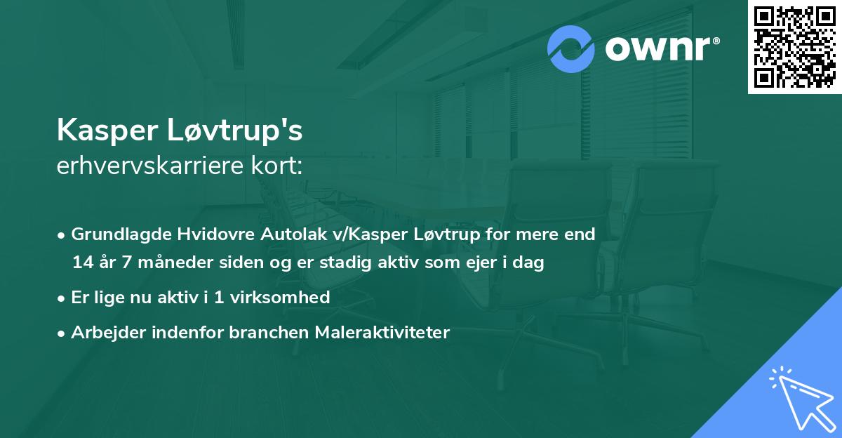 Kasper Løvtrup's erhvervskarriere kort