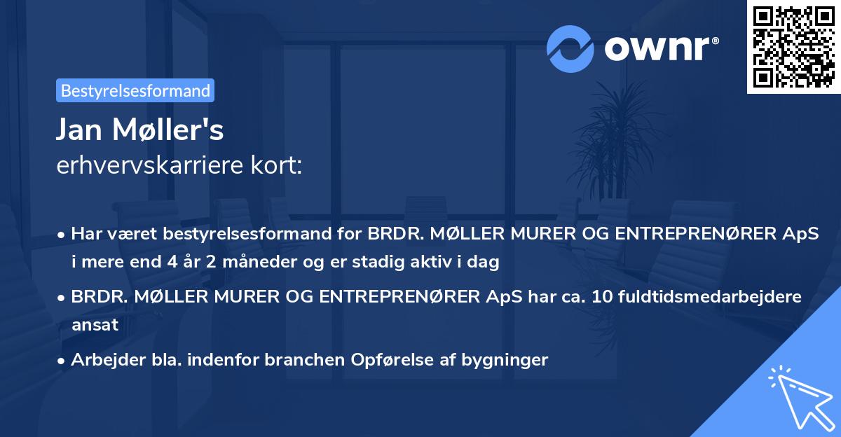 Jan Møller's erhvervskarriere kort