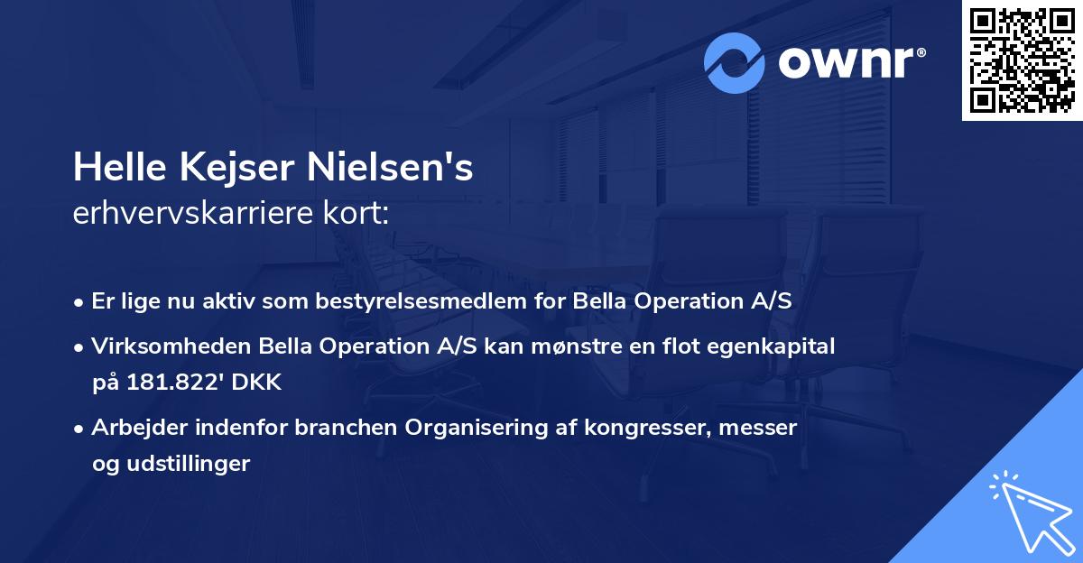 Helle Kejser Nielsen's erhvervskarriere kort