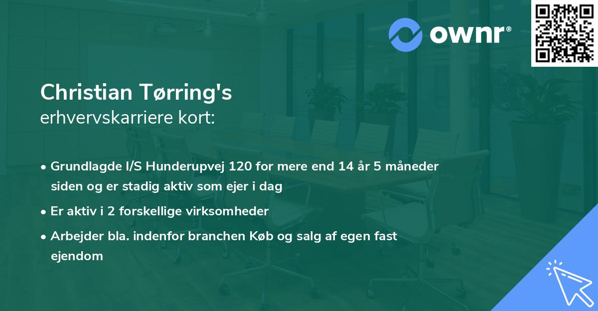 Christian Tørring's erhvervskarriere kort
