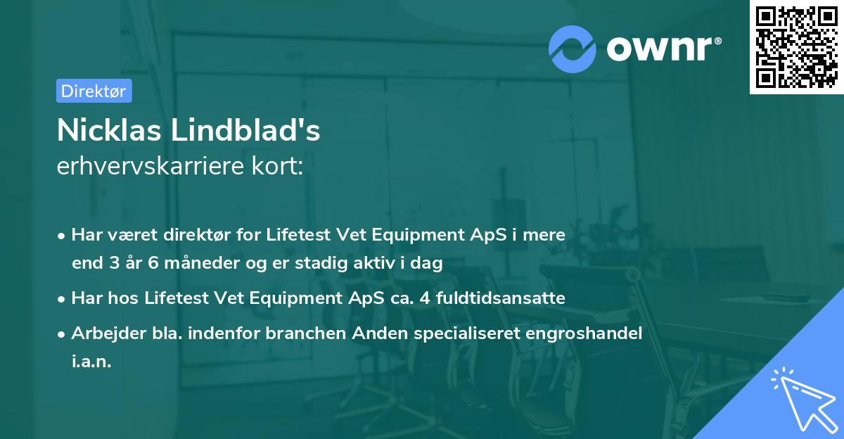 Nicklas Lindblad's erhvervskarriere kort