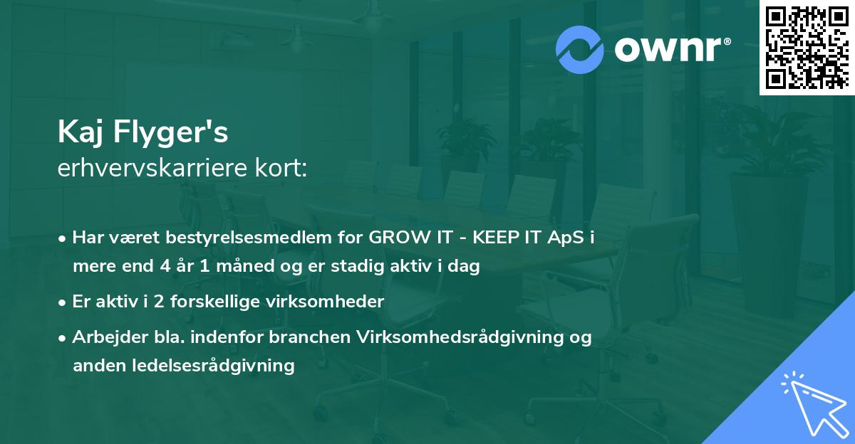 Kaj Flyger's erhvervskarriere kort