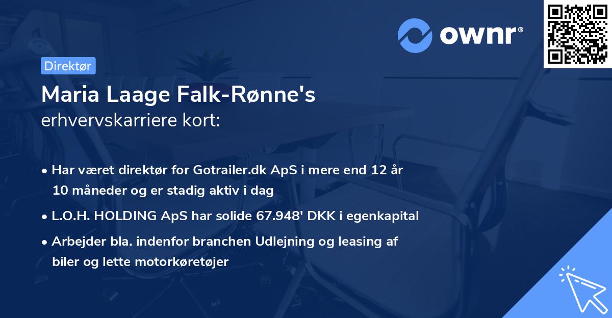 Maria Laage Falk-Rønne's erhvervskarriere kort